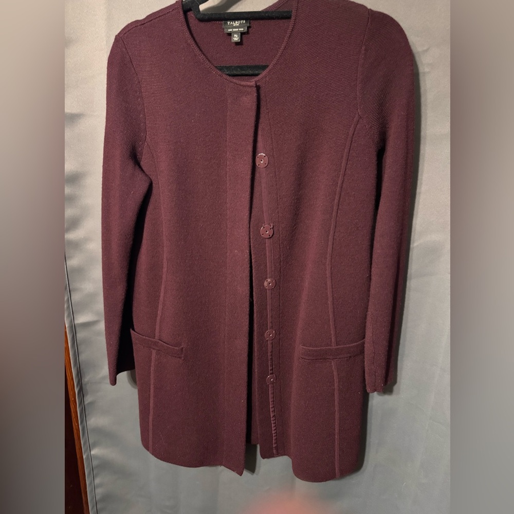 Talbots 100% Mering Wool sweater with pockets size MP